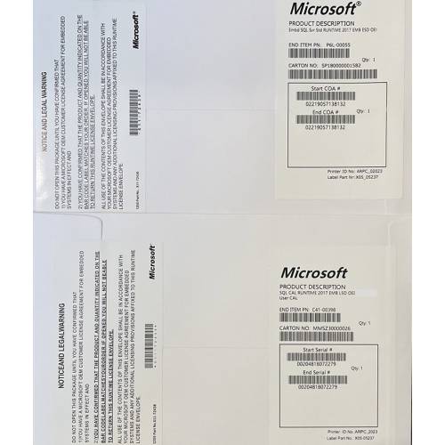 SQL Server 2017 Standard 30 User CALs BOX