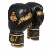 Profesjonalne rękawice bokserskie treningowe ze skóry naturalnej DBX BUSHIDO Czarno Złote 16 oz