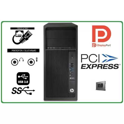 HP Workstation Z240 i7-6700 16GB 256SSD+HDD W10Pro