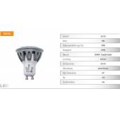 Żarówka LED GU10 CIEPŁA ALUMINIUM 40W 6W 230 450lm