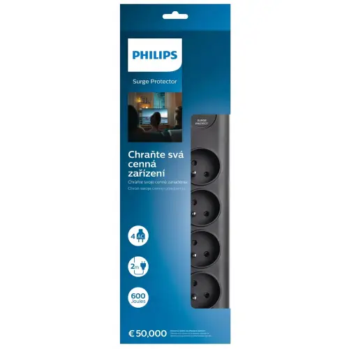 Listwa zasilająca Philips SPN7040BA/60 2m 4gniazda