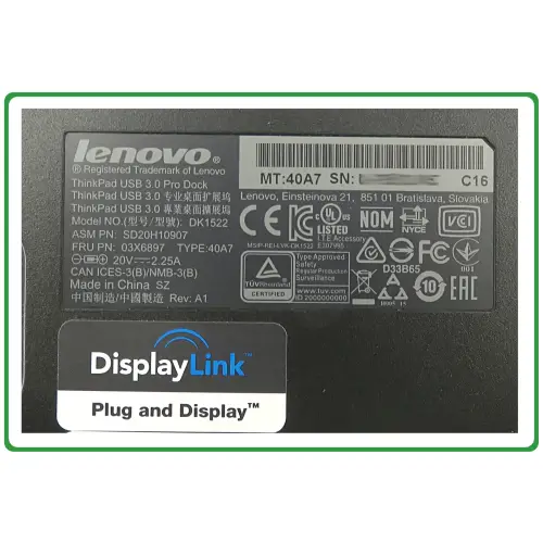 Stacja dokująca Lenovo USB 3.0 Dock (40A7) + zasilacz 90W