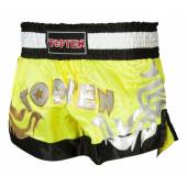Spodenki do kickboxingu "TOP TEN" NEON żółto-czarne - rozmiar XL