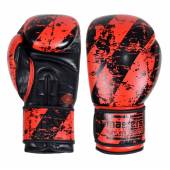 Rękawice bokserskie skórzane MASTERS RBT-PERFECT - kolor czerwono - czarne- waga 10 oz