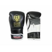 Rękawice bokserskie MASTERS RBT-E czarno-białe - waga 14 oz