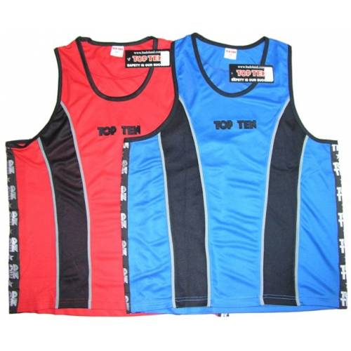 Koszulka bokserska TOP TEN - KBOX-TT1 - WYPRZEDAŻ!!!- kolor niebiesko - czarne- rozmiar L