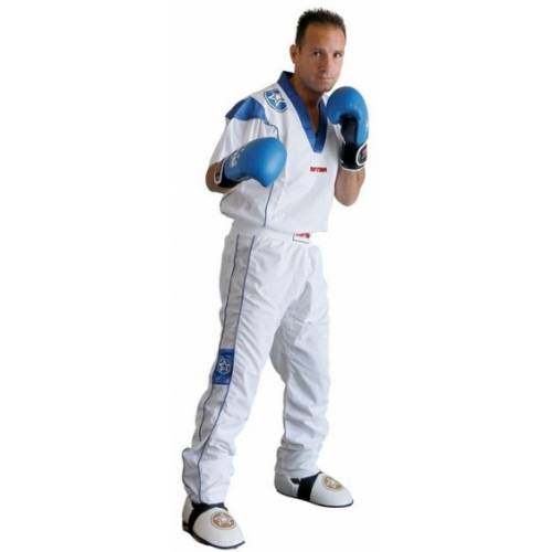 Strój do kickboxingu TOP TEN STAR COLLECTION biało-niebieski - rozmiar XXL