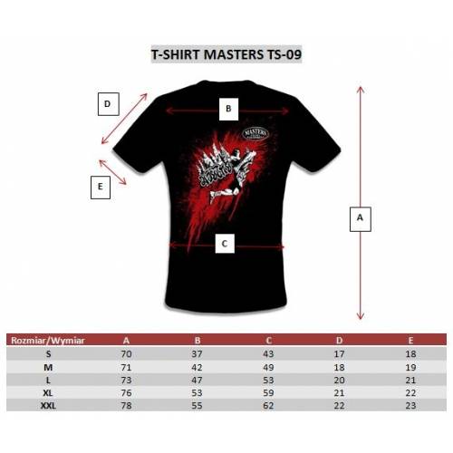 T-shirt MASTERS - TS-09- kolor czarny- rozmiar S