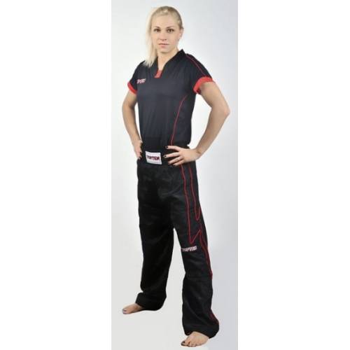 Spodnie do kickboxingu TOP TEN - SKBP-TT4 - kolor czarno - czerwone- rozmiar XL