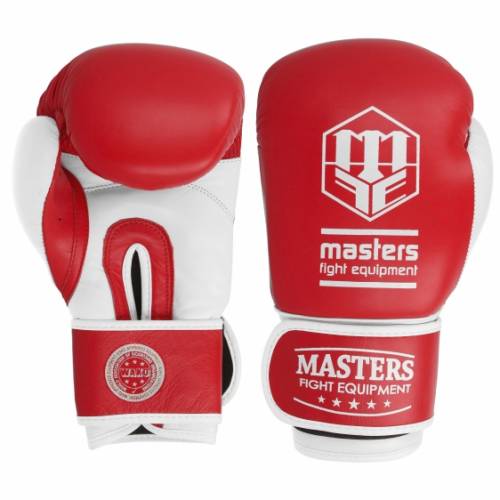 Rękawice bokserskie skórzane MASTERS RBT-TRW (WAKO APPROVED) (ZMIANA CENY)- kolor niebieski