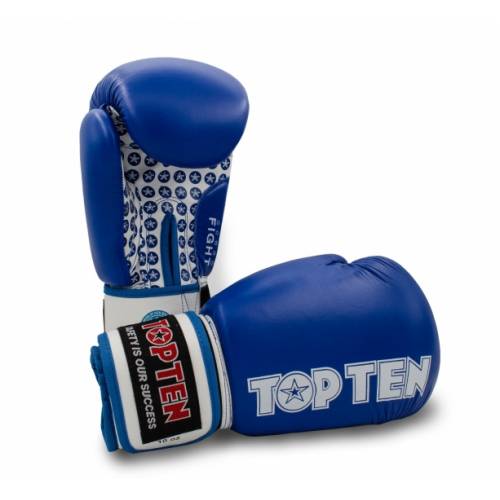 Rękawice bokserskie TOP TEN FIGHT RTT-2 (WAKO APPROVED)- kolor czerwono - białe- waga 12 oz