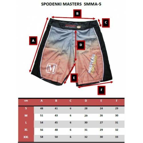 Spodenki do MMA MASTERS - SMMA-5 PROMOCJA- rozmiar L