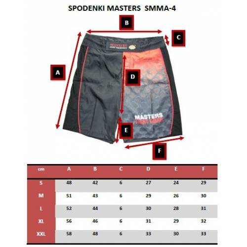 Spodenki do MMA MASTERS - SMMA-4 PROMOCJA- rozmiar M