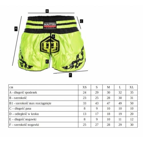 Spodenki sportowe MASTERS ST-MFE NEON PROMOCJA!- kolor zielony- rozmiar XL
