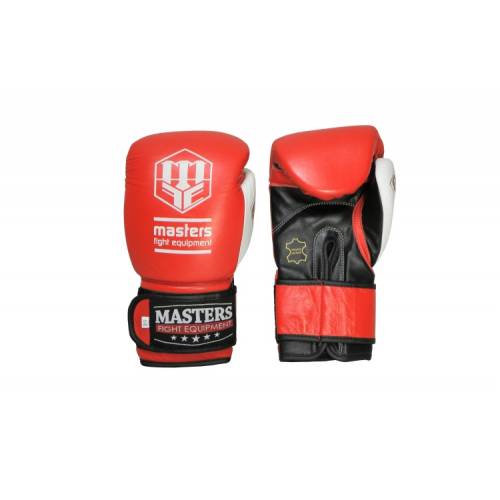 Rękawice bokserskie MASTERS - RBT-GEL - kolor czarno - czerwone- waga 12 oz