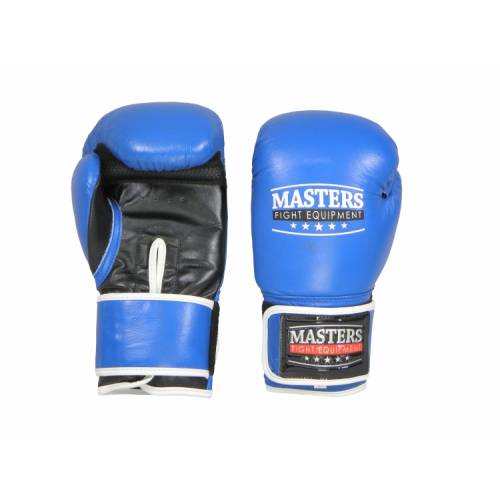 Rękawice bokserskie MASTERS - RBT-301- kolor niebiesko - czarne- waga 12 oz