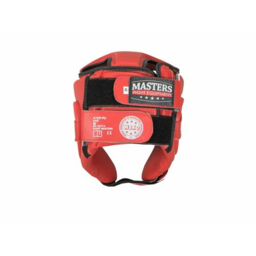 Kask bokserski KTOP-PU (WAKO APPROVED) - kolor czerwony- rozmiar L